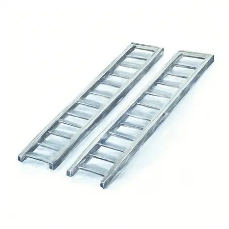 Water color illustrative image of a generic 2000 lb. Capacity, 14 in. x 46-1/2 in. Steel Trailer Ramps