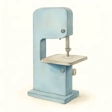 Water color illustrative image of a generic 1 HP, 14 in. Stationary Wood Cutting Bandsaw