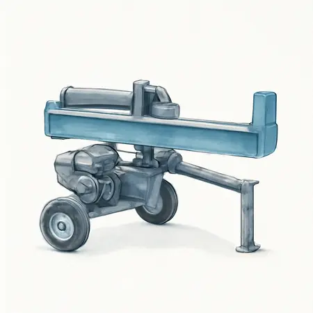 Water color illustrative image of a generic 30 Ton, 212cc Dual-Action Log Splitter