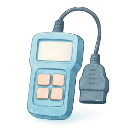 Water color illustrative image of a generic 4.3 in. Screen OBD2 Code Reader