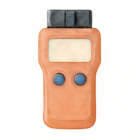 Water color illustrative image of a generic OBD2 Code Reader