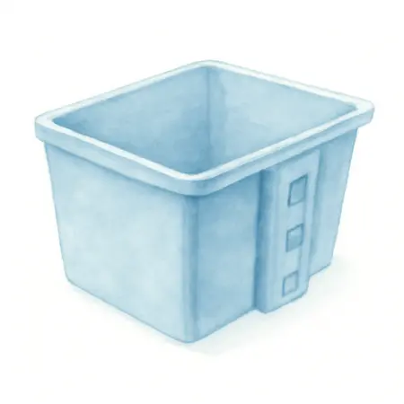 Water color illustrative image of a generic E-Track Plastic Bin