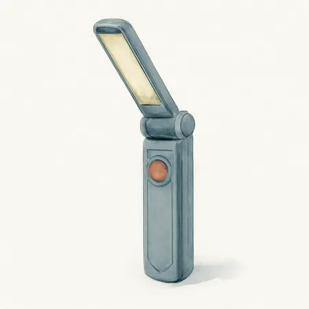 Water color illustrative image of a generic 250 Lumen Portable Folding LED Work Light