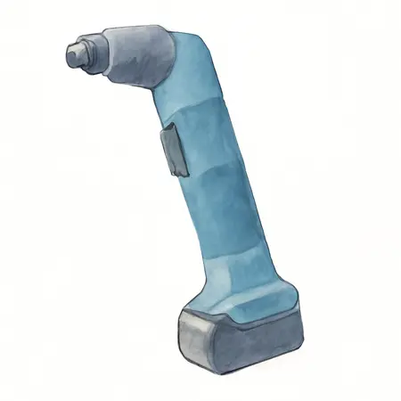 Water color illustrative image of a generic 20V Cordless, 3/8 in. Right-Angle Impact Wrench - Tool Only
