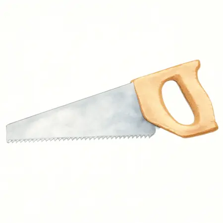 Water color illustrative image of a generic 10 in. Double-Edge Pull Saw