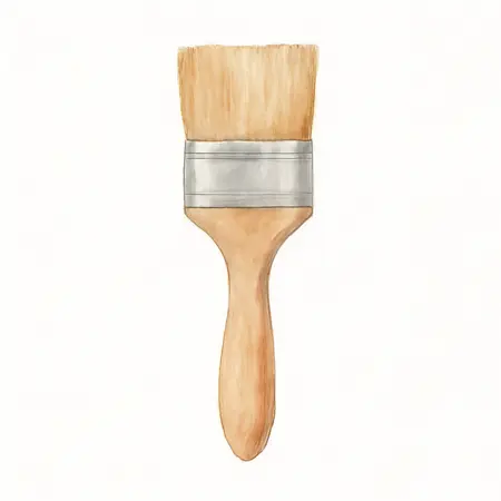 Water color illustrative image of a generic 4 in. Flat Paint Brush, Professional Quality