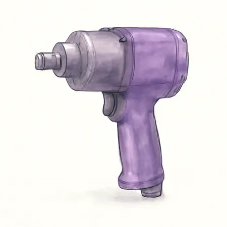 Water color illustrative image of a generic 1/2 in. Composite Air Impact Wrench, Twin Hammer, 1200 ft-lbs, Purple