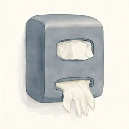 Water color illustrative image of a generic Magnetic Glove/Tissue Dispenser, Slate Gray