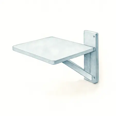 Water color illustrative image of a generic Folding Side Tray for 4 Drawer Tech Cart, White