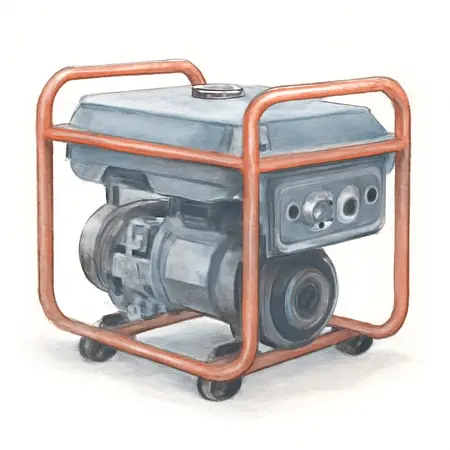 Water color illustrative image of a generic 5000 Watt Gas-Powered Portable Generator with CO SECURE Technology, EPA
