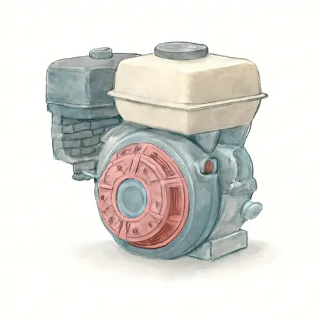 Water color illustrative image of a generic 6.6 HP (224cc) Max Performance OHV Horizontal-Shaft Gas Engine, CARB