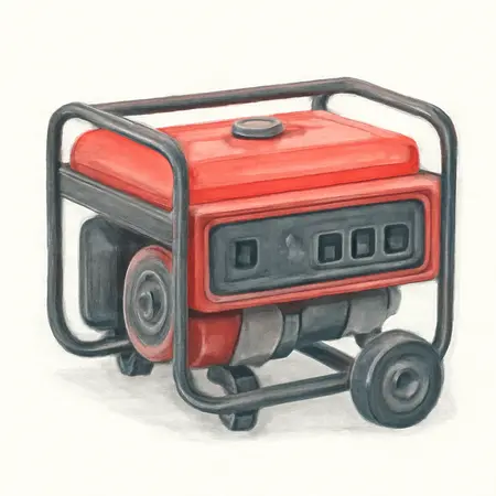 Water color illustrative image of a generic 4375 Watt Gas-Powered Portable Generator with CO SECURE Technology, CARB