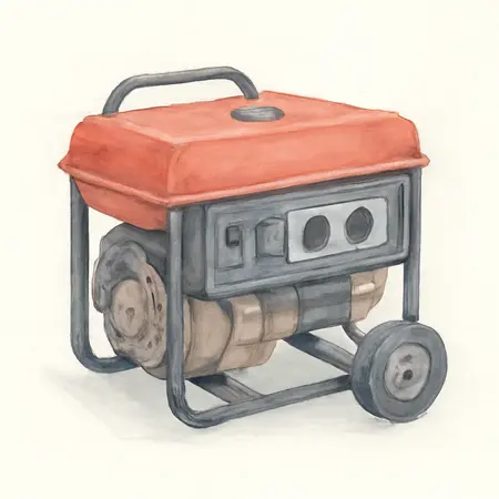 Water color illustrative image of a generic 9000 Watt Gas-Powered Portable Generator with CO SECURE Technology, CARB