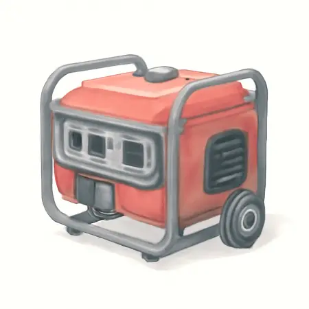 Water color illustrative image of a generic 4550 Watt Open-Frame Inverter Generator with CO SECURE Technology, CARB