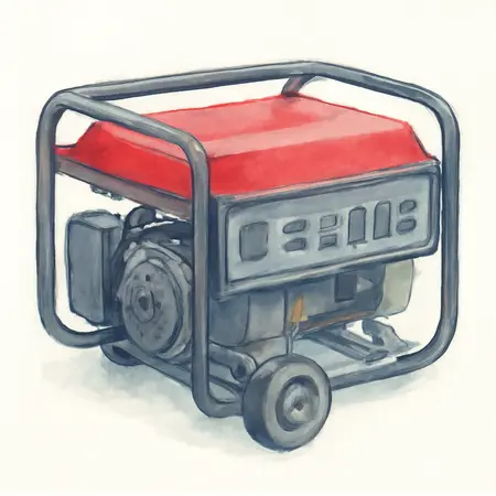 Water color illustrative image of a generic 8750 Watt Open-Frame Inverter Generator with CO SECURE Technology, CARB