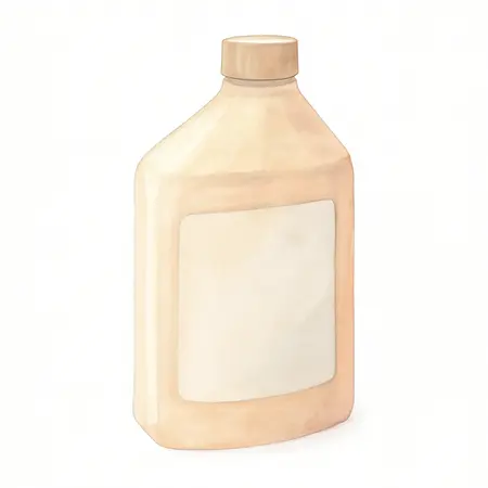 Water color illustrative image of a generic 32 oz. Vacuum Pump Oil