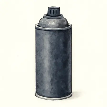 Water color illustrative image of a generic 11 oz. Multipurpose Rubber Coating, Black