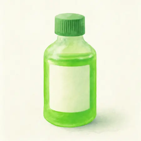 Water color illustrative image of a generic 1 oz. Universal Coolant Dye