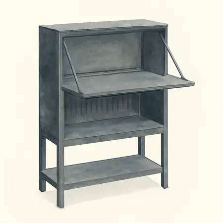 Water color illustrative image of a generic U.S. GENERAL 72 in. x 22 in. Work Center Hutch, Series 3 Black