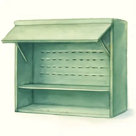 Water color illustrative image of a generic U.S. GENERAL 72 in. x 22 in. Work Center Hutch, Series 3 Green