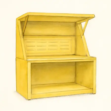Water color illustrative image of a generic U.S. GENERAL 72 in. x 22 in. Work Center Hutch, Series 3 Yellow