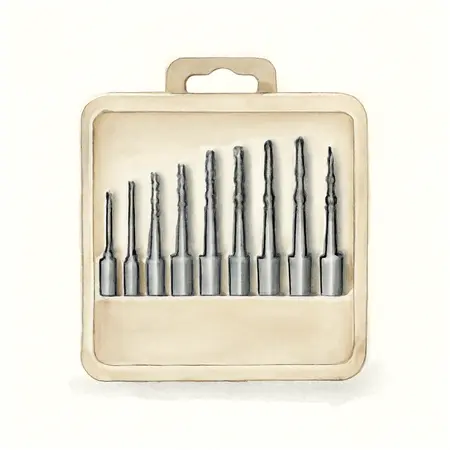 Water color illustrative image of a generic Metric Drill/Tap/Deburr Bit Set, 13-Piece