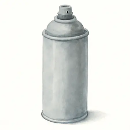 Water color illustrative image of a generic 12 oz. High-Heat Primer, Gray