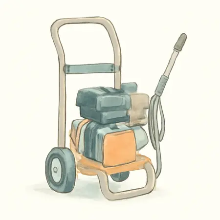 Water color illustrative image of a generic 2650 PSI, 2.4 GPM, 5.6 HP (196cc) Pressure Washer, CARB