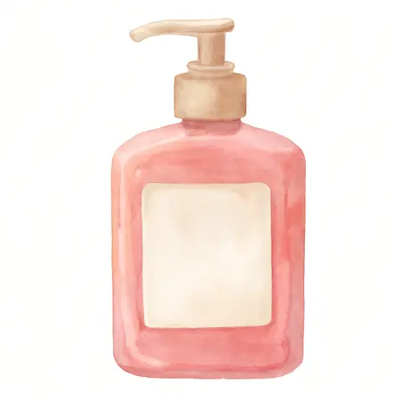 Water color illustrative image of a generic 10 oz. Cherry Gel Pumice Hand Cleaner