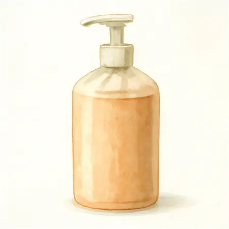 Water color illustrative image of a generic 1/2 Gallon Pump Bottle NATURAL ORANGE Pumice Hand Cleaner