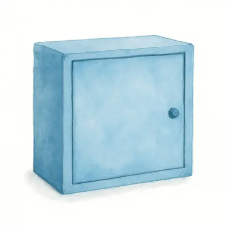 Water color illustrative image of a generic 73 in.  Professional Overhead Cab, Blue