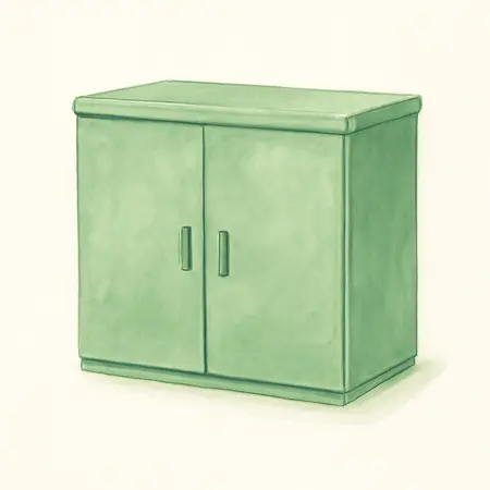 Water color illustrative image of a generic 73 in.  Professional Overhead Cab, Green