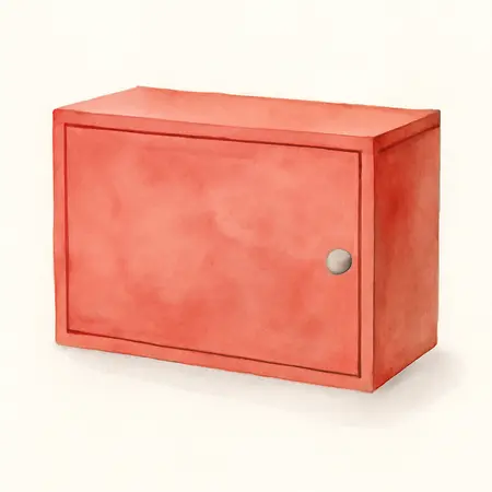 Water color illustrative image of a generic 73 in.  Professional Overhead Cab, Red