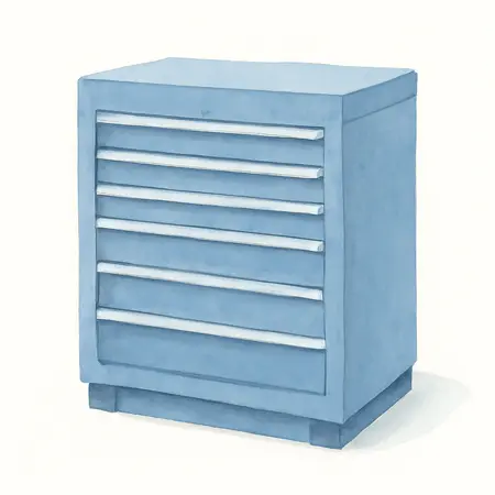 Water color illustrative image of a generic 73 in. Professional Top Chest, Blue