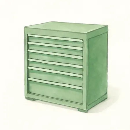 Water color illustrative image of a generic 73 in. Professional Top Chest, Green