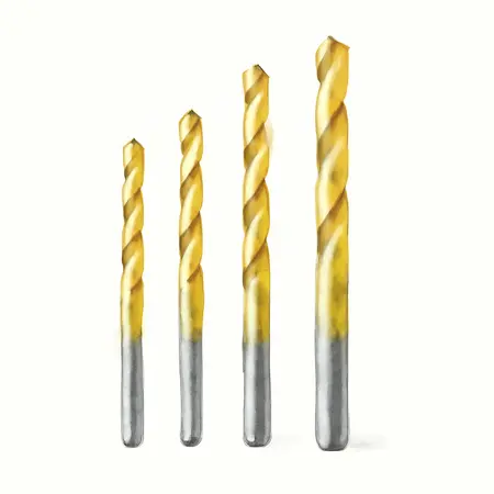 Water color illustrative image of a generic 7/64 in. Titanium Drill Bit Set, 4 Piece