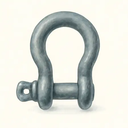 Water color illustrative image of a generic 7/8 in. D-Ring Shackle, Black