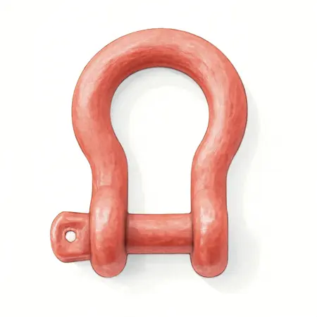 Water color illustrative image of a generic 7/8 in. D-Ring Shackle, Red