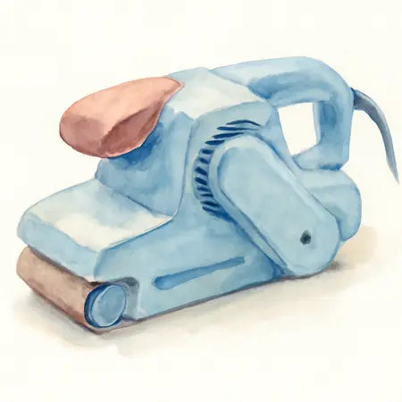 Water color illustrative image of a generic 7 Amp 3 in. x 21 in. Variable Speed Belt Sander