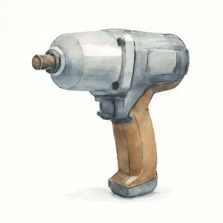 Water color illustrative image of a generic 7 Amp, 1/2 in. Impact Wrench with Rocker Switch