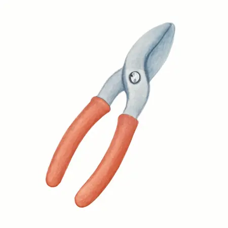 Water color illustrative image of a generic 7 In. Circle Cut Tinner Snips