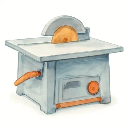 Water color illustrative image of a generic 6.5 Amp 7 in.  Table Top Wet Tile Saw with Tilting Bevel Table