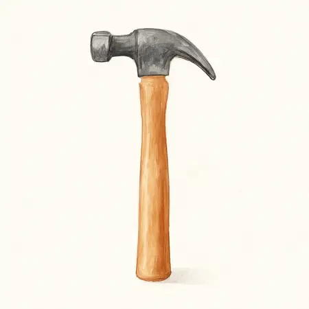 Water color illustrative image of a generic 7 Oz. Tack Hammer