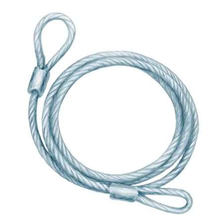 Water color illustrative image of a generic 7 ft. x 3/8 in. Braided Steel Security Cable