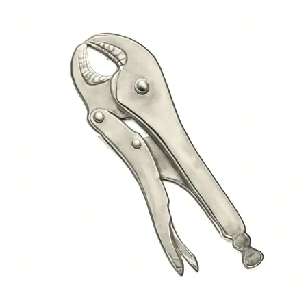 Water color illustrative image of a generic 7 in. Curved Jaw Locking Pliers