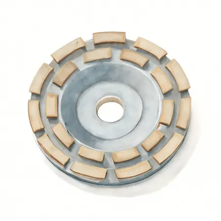 Water color illustrative image of a generic 7 in. Double-Row Segmented Diamond Cup Wheel