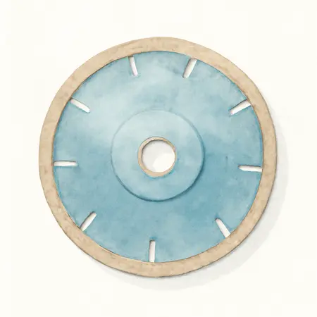 Water color illustrative image of a generic 7 in. Glass and Mosaic Tile Cutting Diamond Blade
