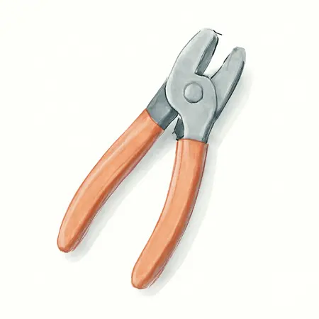 Water color illustrative image of a generic 7 in.  Inline Wire Stripper and Cutter