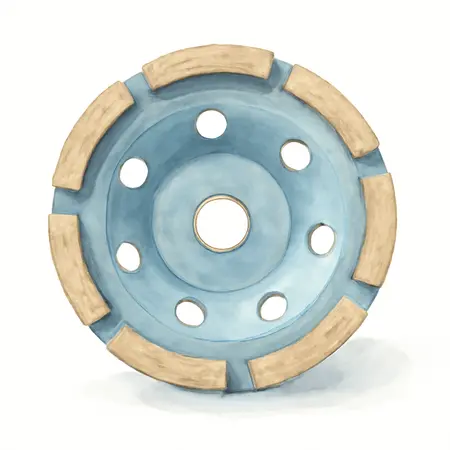 Water color illustrative image of a generic 7 in.  Polycrystalline Diamond Cup Wheel