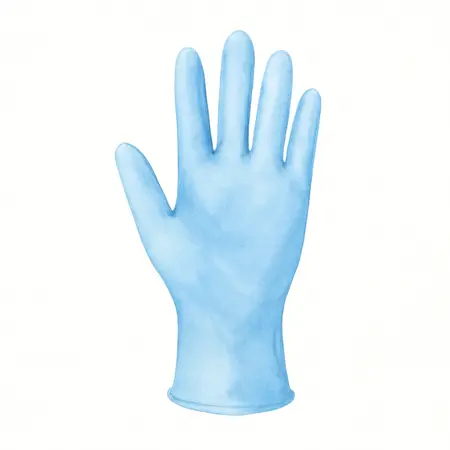 Water color illustrative image of a generic 7 mil Nitrile Powder-Free Gloves, 50 Pack, XX-Large